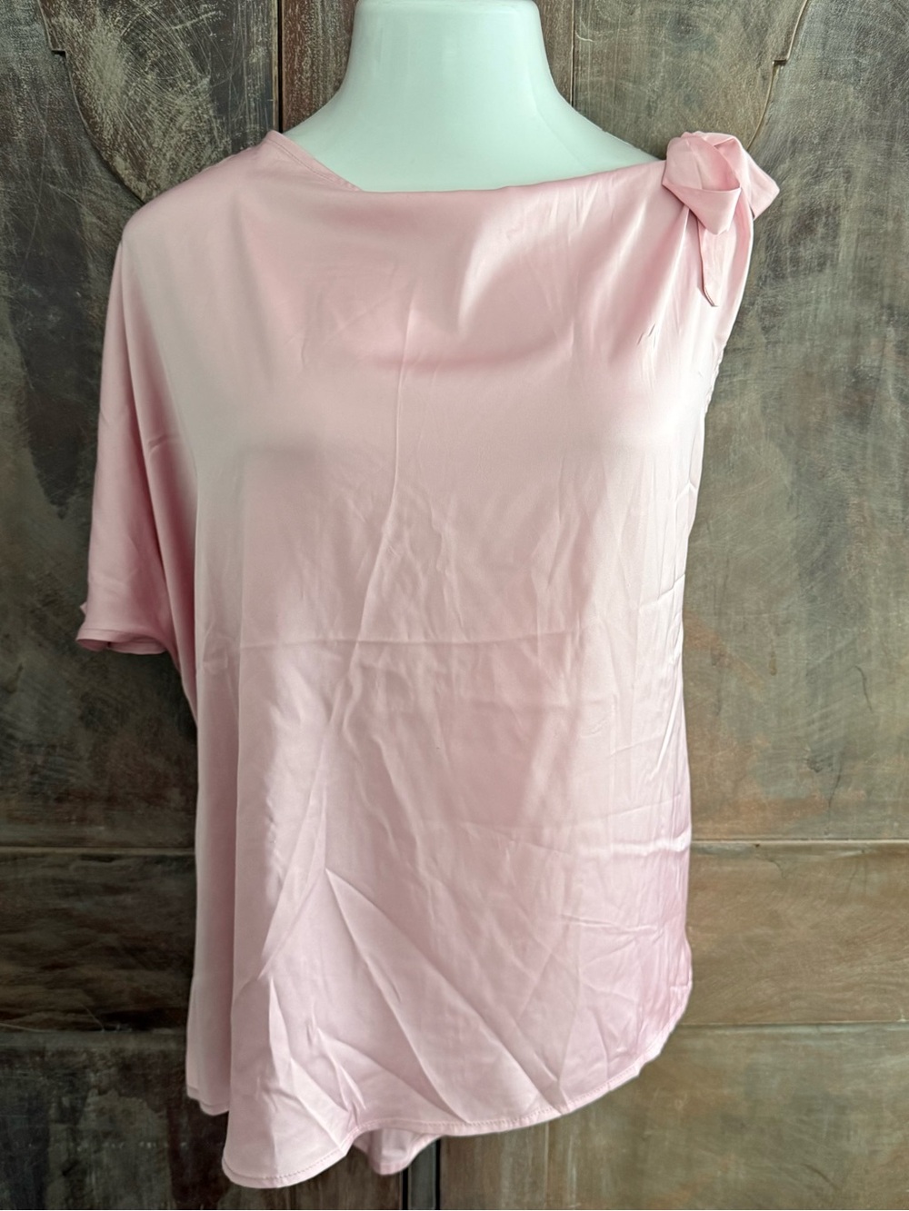 NEW Torrid Light Pink One-Shoulder Bow Blouse